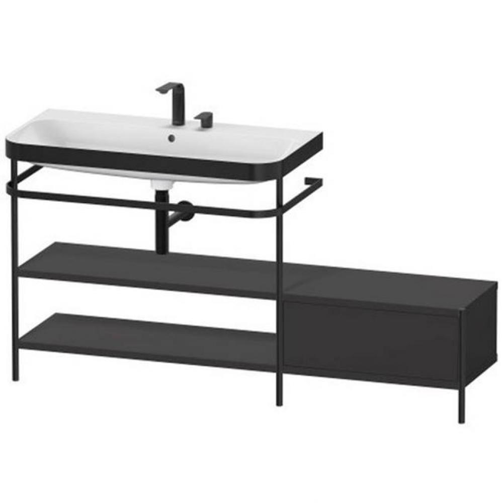 Happy D.2 Plus C-Bonded Vanity Kit with Sink and Metal Console Graphite