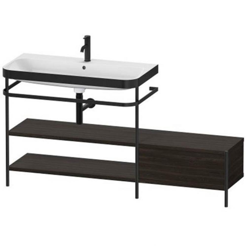 Happy D.2 Plus C-Bonded Vanity Kit with Sink and Metal Console Walnut Brushed