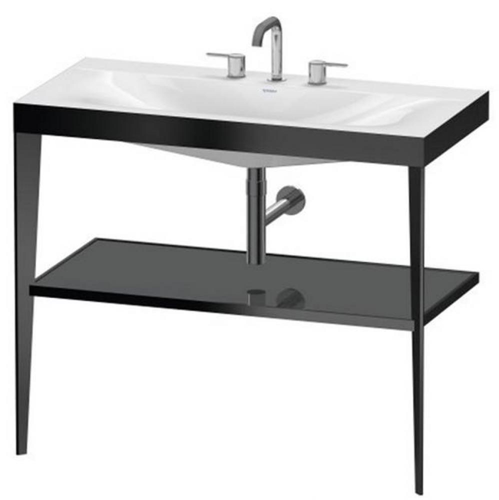 Duravit XViu C-Bonded Set With Metal Console  Flannel Gray High Gloss