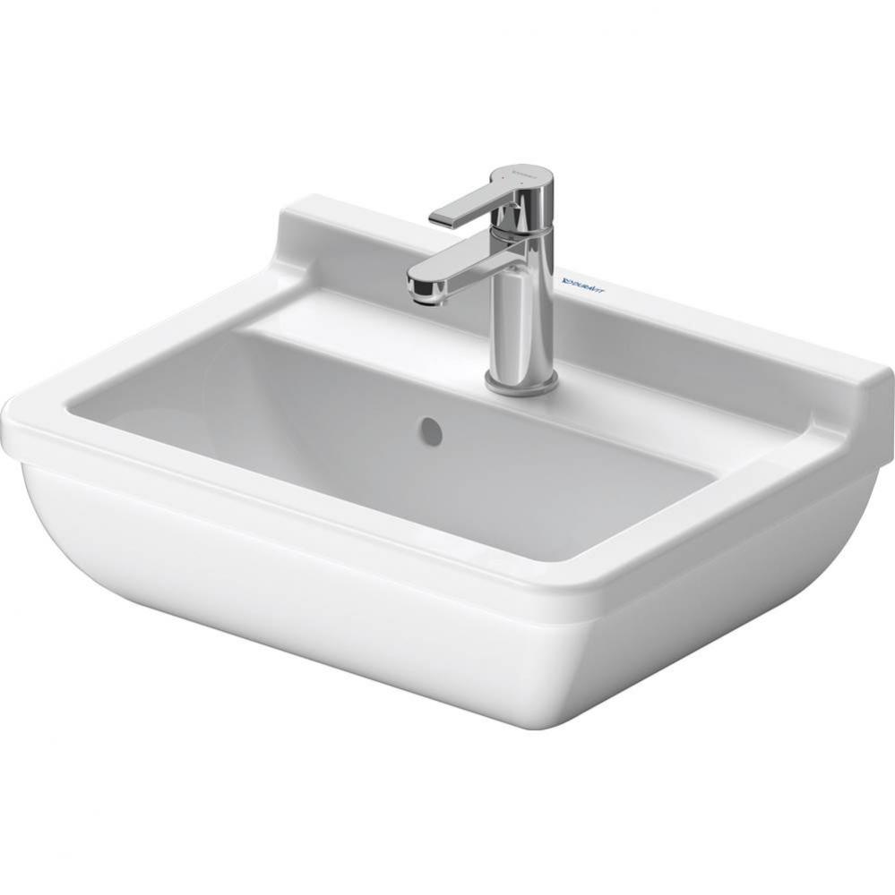Duravit Starck 3 19 5/8'' Rectangular Wall Mounted Sink in White with Single Faucet Hole