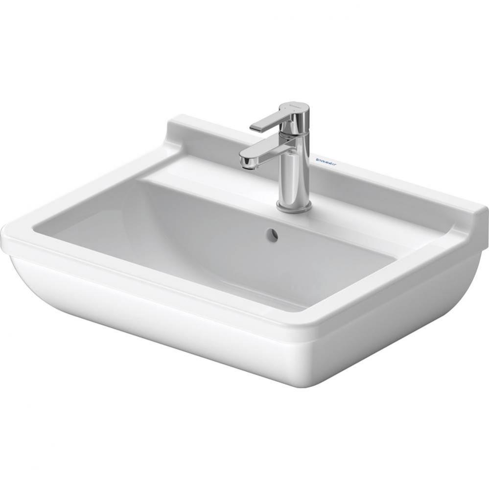Duravit Starck 3 21 5/8'' Rectangular Wall Mounted Sink in White with Single Faucet Hole