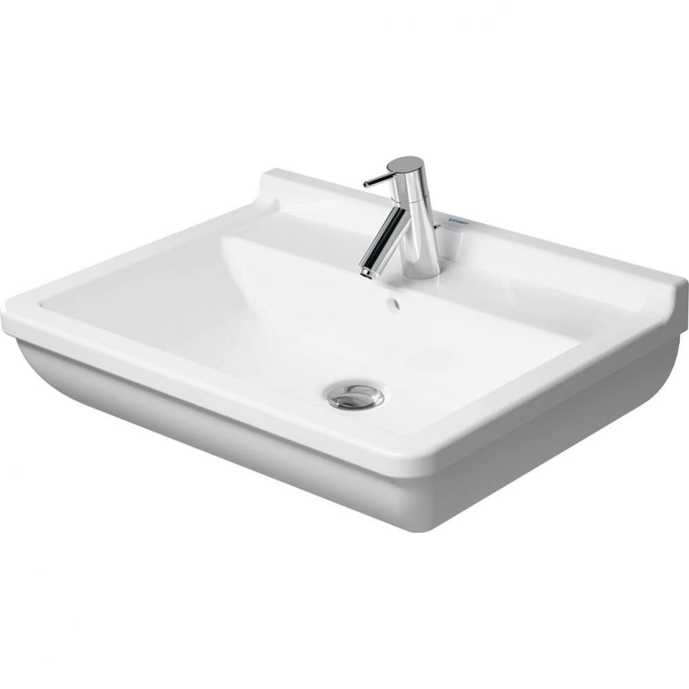 Duravit Starck 3 25 5/8'' Rectangular Wall Mounted Sink in White with Single Faucet Hole