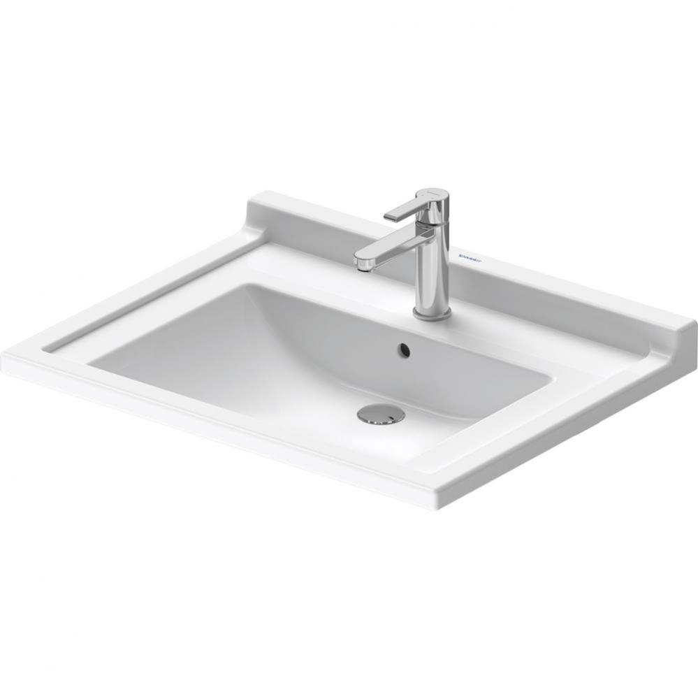 Duravit Starck 3 27 1/2'' Rectangular Wall Mounted Sink in White with Single Faucet Hole