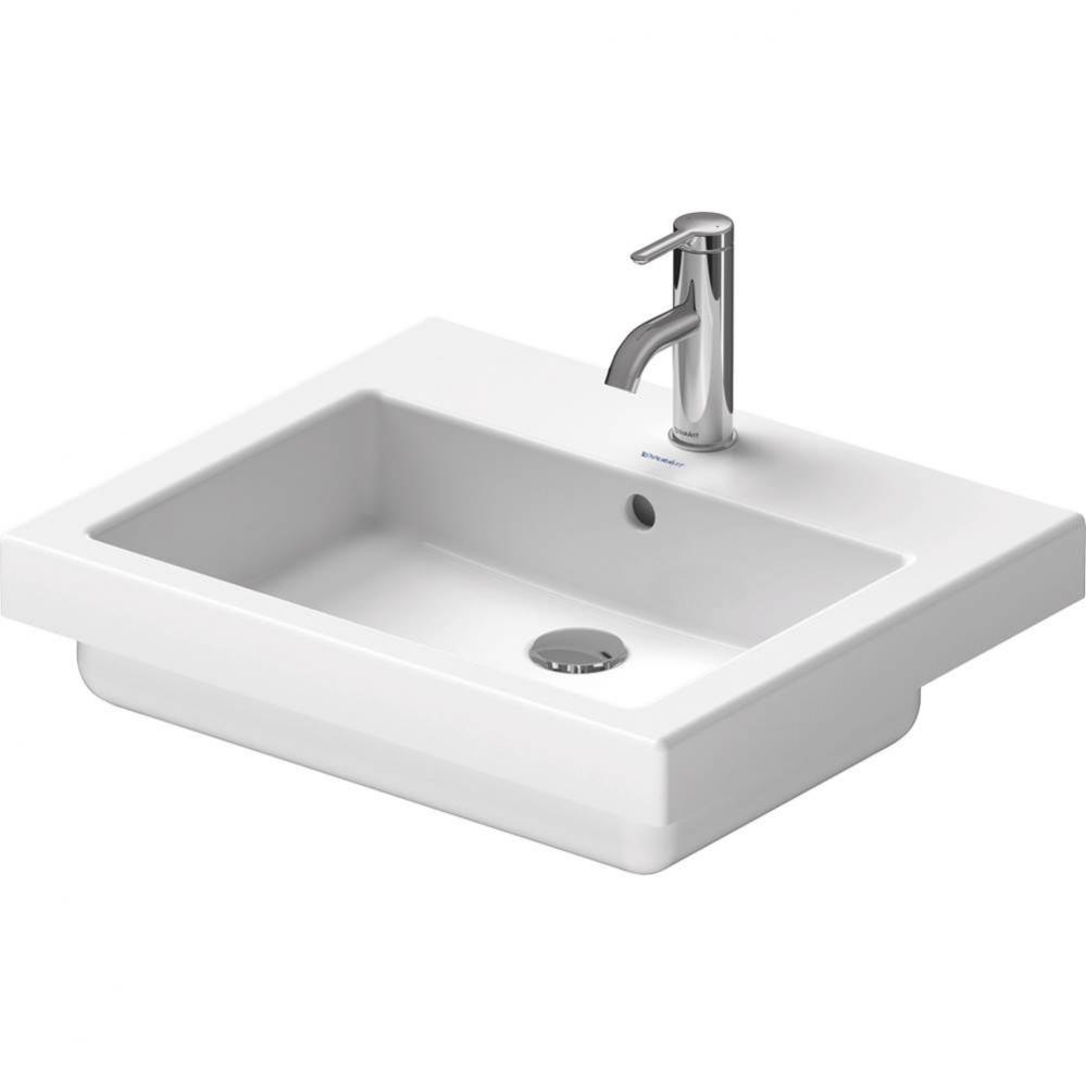 Duravit Vero 21 5/8'' Rectangular Drop In Sink in White with Single Faucet Hole and Over