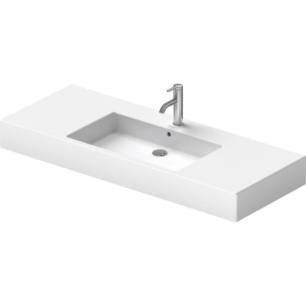 Duravit Vero 49 1/4'' Rectangular Wall Mounted Sink in White with Single Faucet Hole and