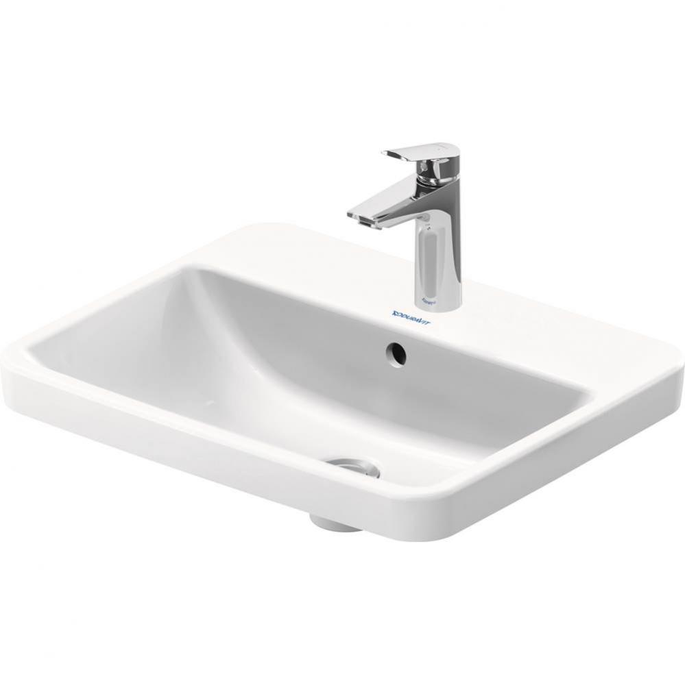 Duravit No.1 21 5/8'' Rectangular Drop In Sink in White with Single Faucet Hole and Over