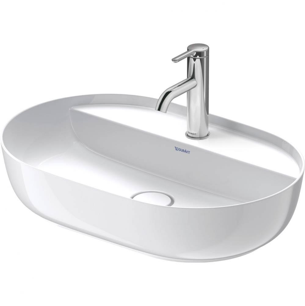 Duravit Luv 23 5/8'' Oval Vessel Sink in White with Single Faucet Hole and