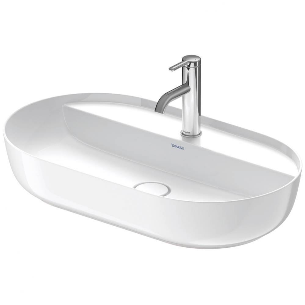 Duravit Luv 27 1/8'' Oval Vessel Sink in White with Single Faucet Hole and