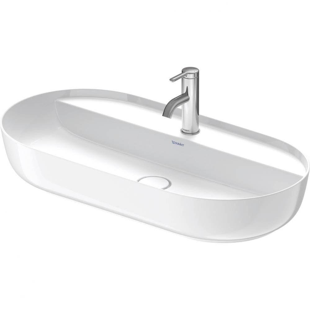Duravit Luv 31 1/2'' Oval Vessel Sink in White with Single Faucet Hole and