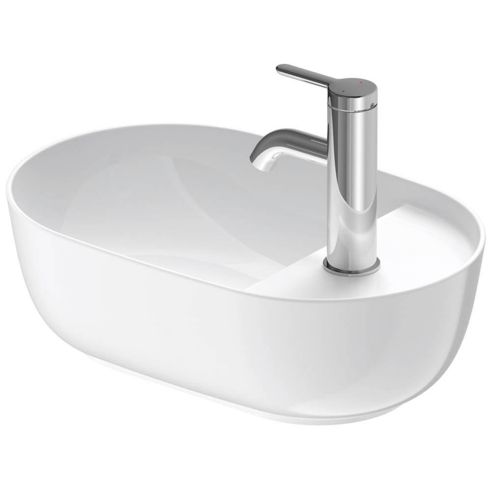 Duravit Luv 16 1/2'' Oval Vessel Sink in White with Single Faucet Hole and