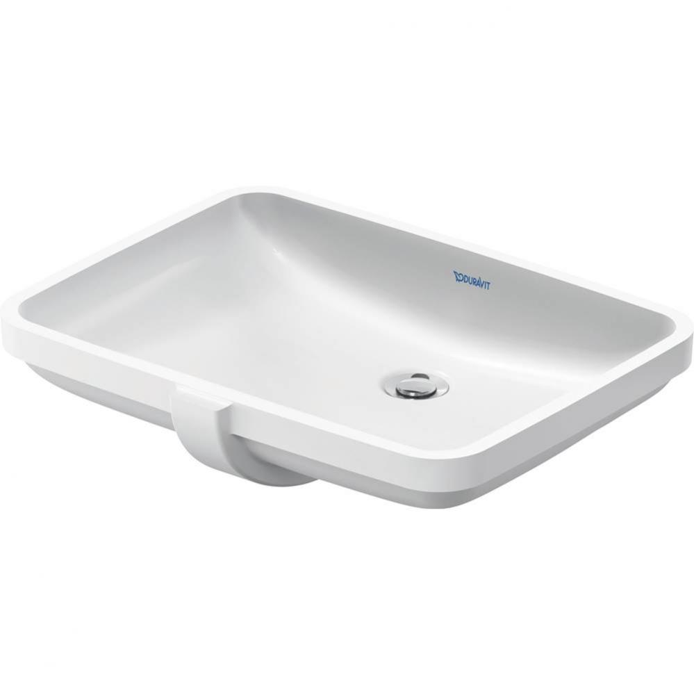 Duravit No.1 23'' Rectangular Undermount Sink in White with Overflow