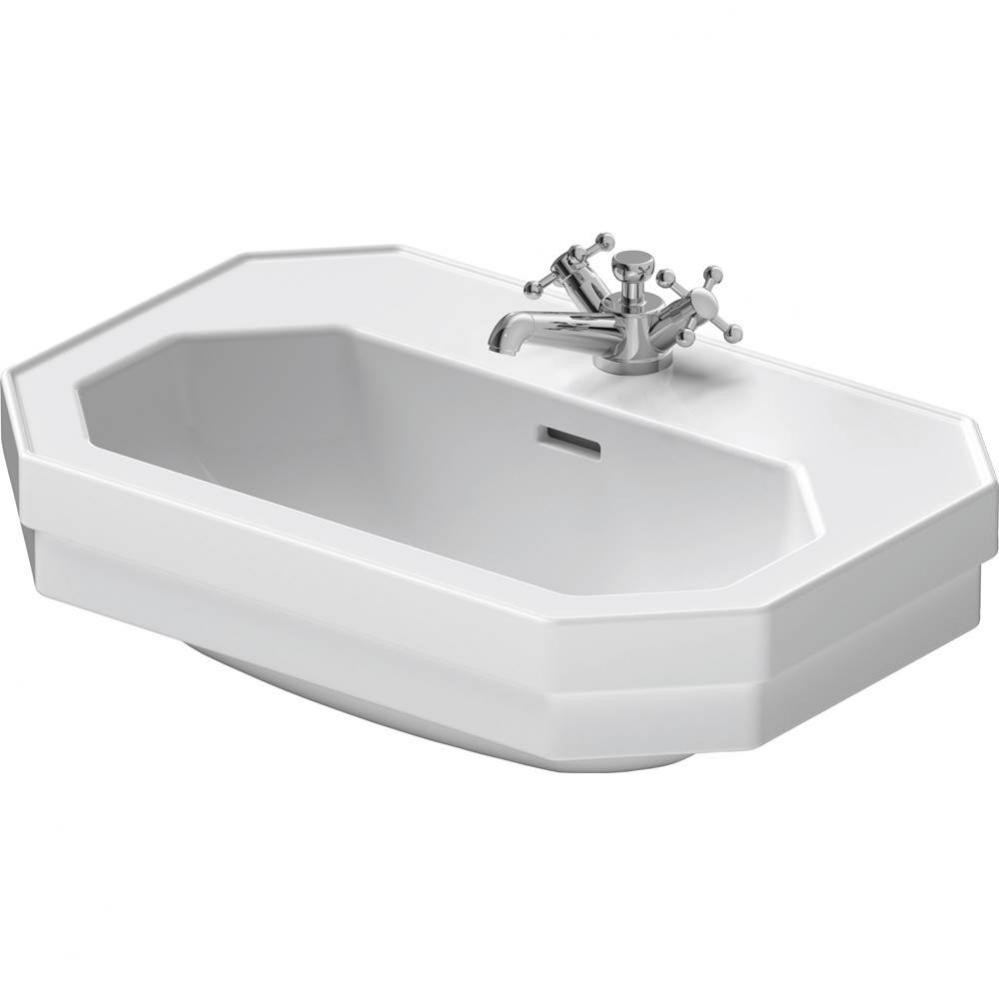 Duravit 1930 series 23 5/8'' Octagonal Wall Mounted Sink in White with Widespread Faucet