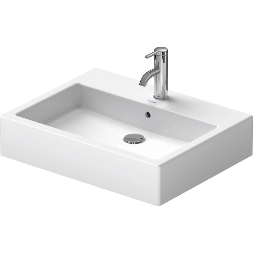 Duravit Vero 23 3/8'' Rectangular Vessel Sink in White with Single Faucet Hole and with
