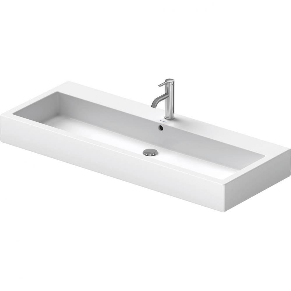 Duravit Vero 47 1/4'' Rectangular Wall Mounted Sink in White with Single Faucet Hole and