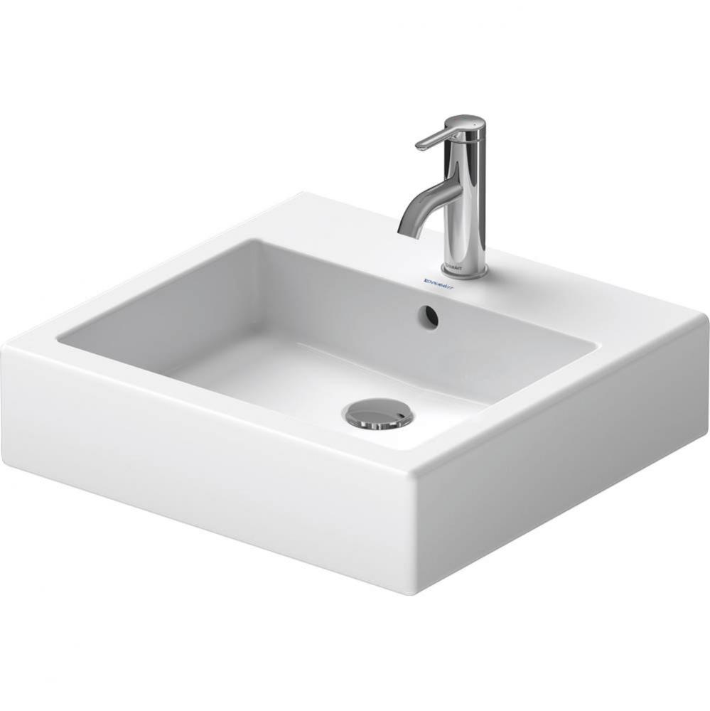 Duravit Vero 19 5/8'' Rectangular Wall Mounted Sink in White with Single Faucet Hole and