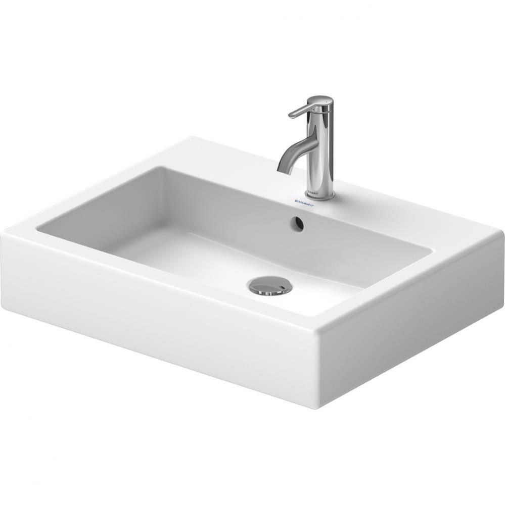 Duravit Vero 23 5/8'' Rectangular Wall Mounted Sink in White with Single Faucet Hole and