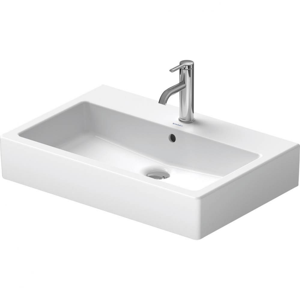 Duravit Vero 27 1/2'' Rectangular Wall Mounted Sink in White with Single Faucet Hole and