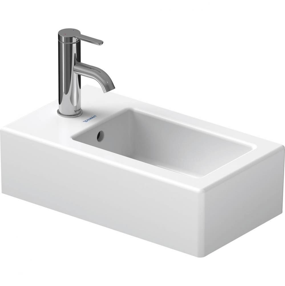 Duravit Vero 9 7/8'' Rectangular Wall Mounted Sink in White with Single Faucet Hole and