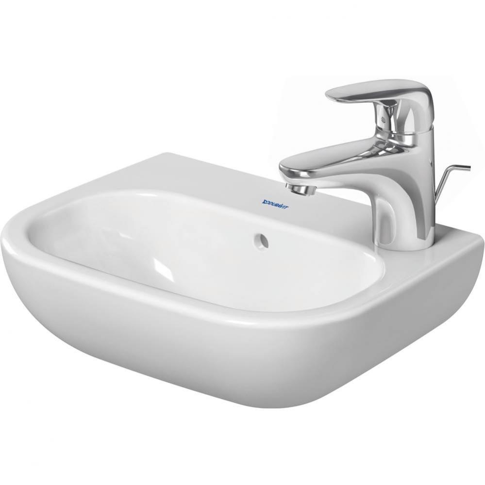 Duravit D-Code 14 1/8'' Rectangular Wall Mounted Sink in White with Single Faucet Hole a
