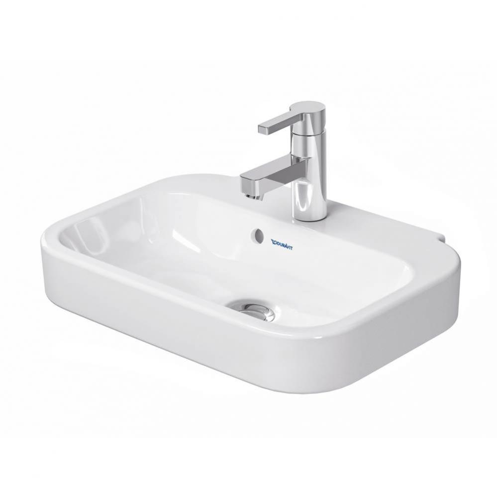 Duravit Happy D.2 19 5/8'' Rectangular Wall Mounted Sink in White with Single Faucet Hol