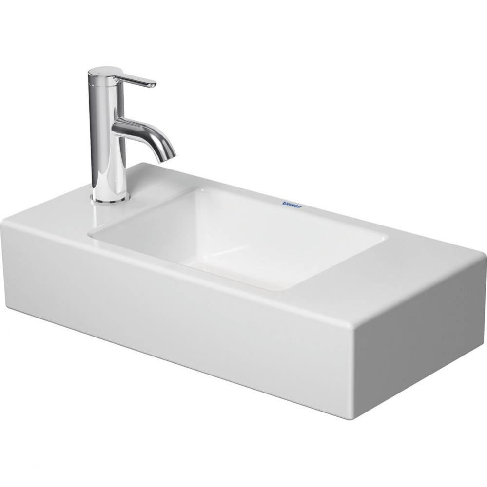 Duravit Vero 19 5/8'' Rectangular Wall Mounted Sink in White with Single Faucet Hole and
