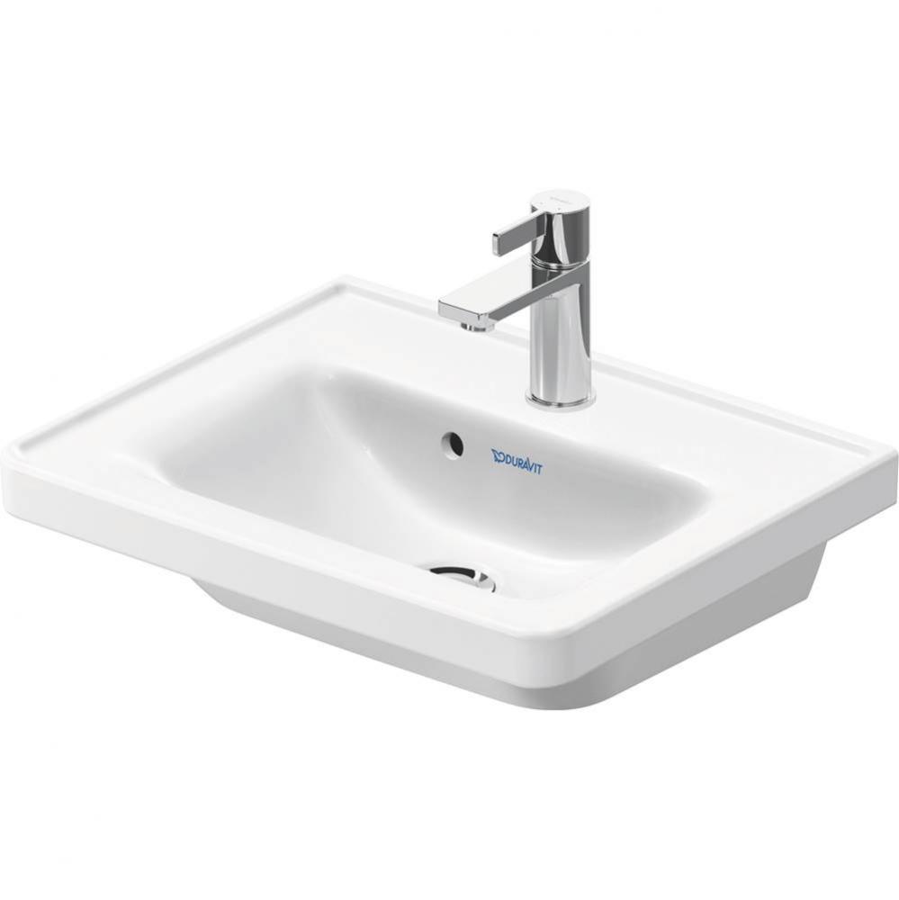 Duravit D-Neo 19 5/8'' Rectangular Wall Mounted Sink in White with Single Faucet Hole an