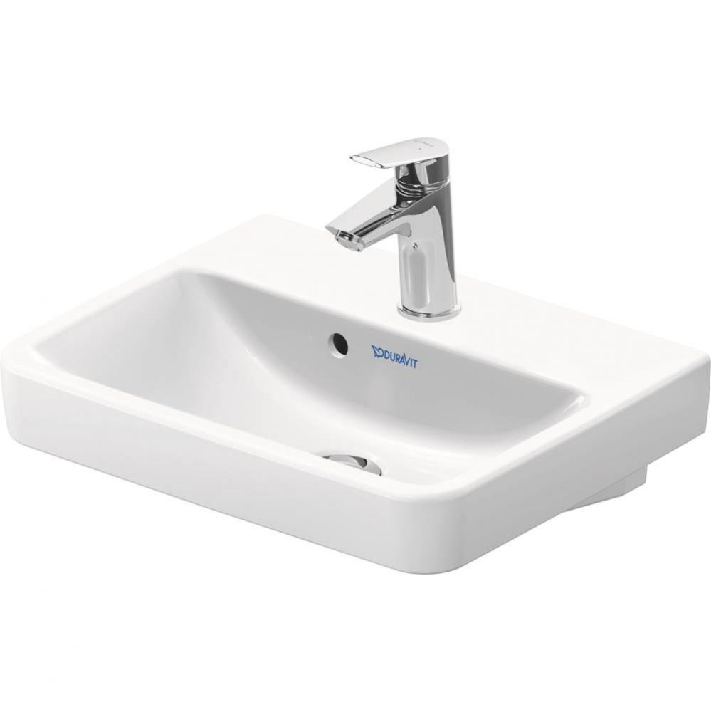 Duravit No.1 17 3/4'' Rectangular Wall Mounted Sink in White with Single Faucet Hole and