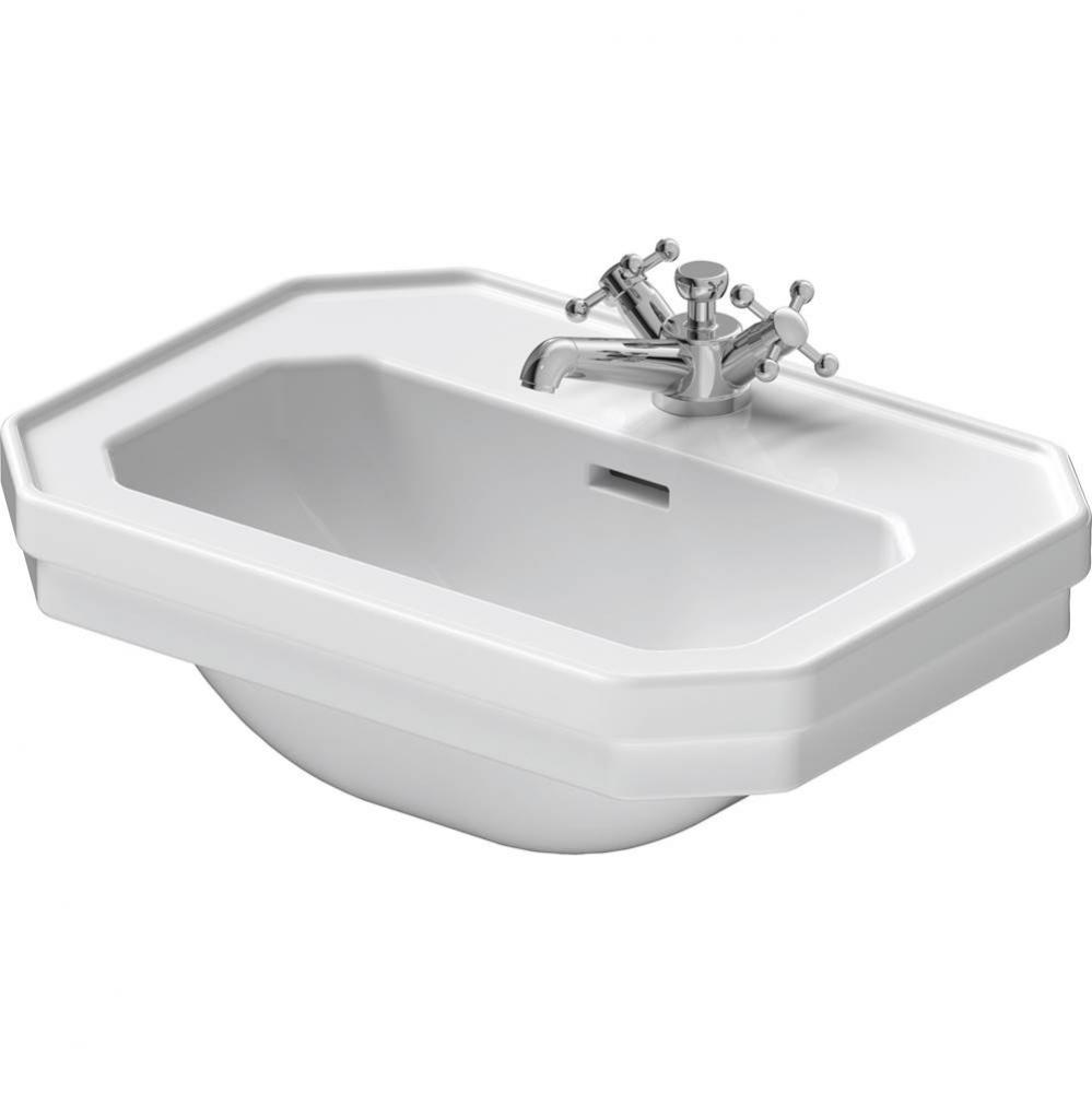 Duravit 1930 series 19 5/8'' Octagonal Wall Mounted Sink in White with Single Faucet Hol