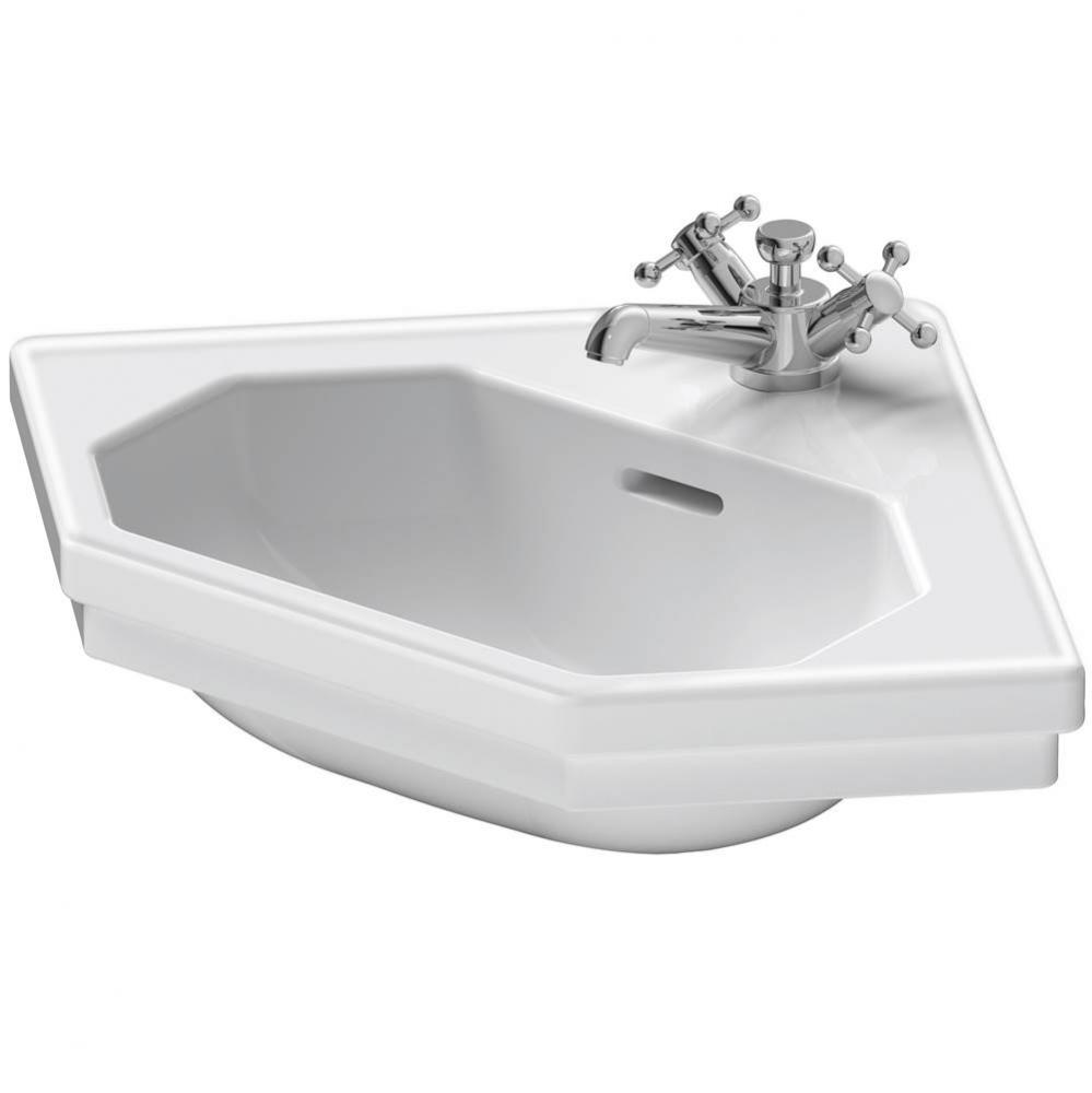 Duravit 1930 series 23 3/8'' Octagonal Wall Mounted Sink in White with Single Faucet Hol