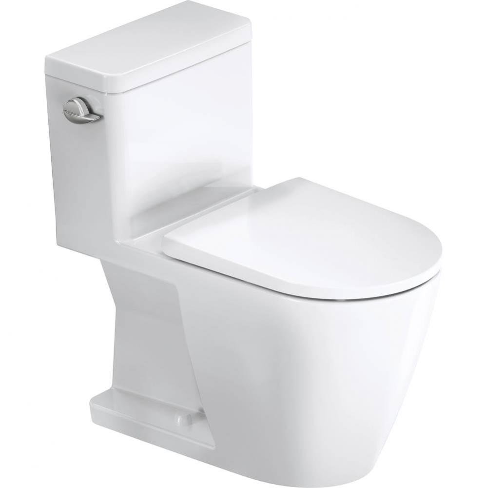 Duravit D-Neo 1.28 GPF Single Flush Rimless Elongated ADA Compliant One Piece Toilet in White, Lef