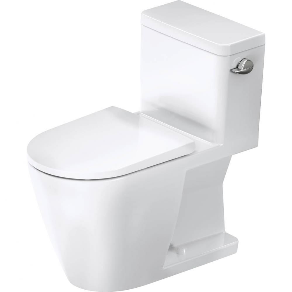 Duravit D-Neo 1.28 GPF Single Flush Rimless Elongated ADA Compliant One Piece Toilet in White, Rig