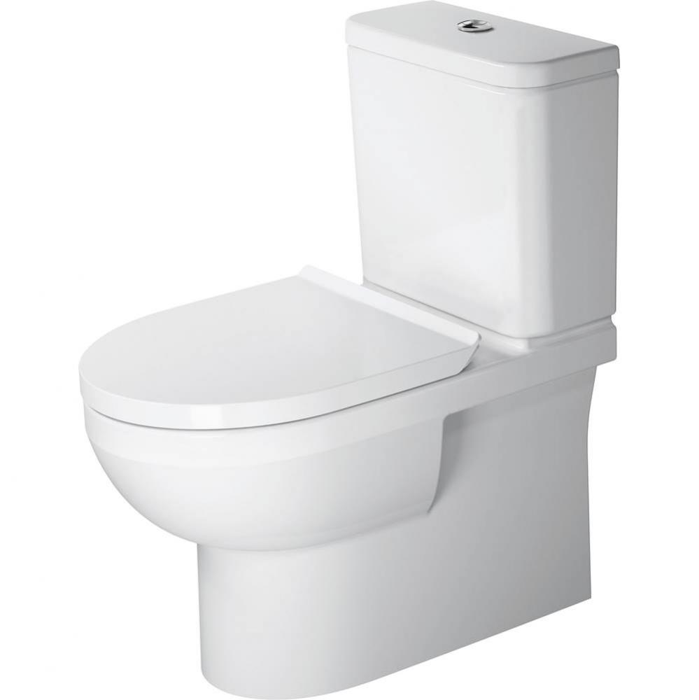 Duravit No.1 1.6/0.8 GPF Dual Flush Rimless Round Close Coupled Toilet Bowl in White