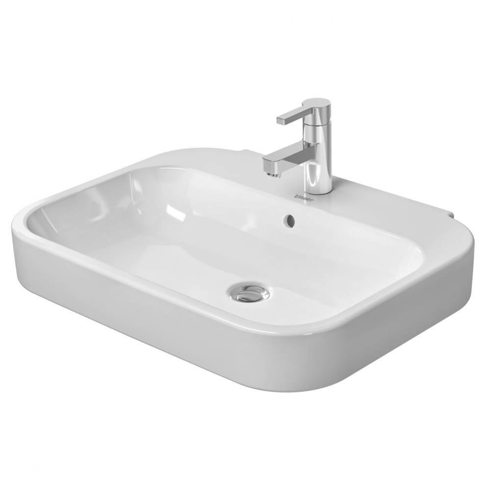 Duravit Happy D.2 25 5/8'' Rectangular Wall Mounted Sink in White with Single Faucet Hol