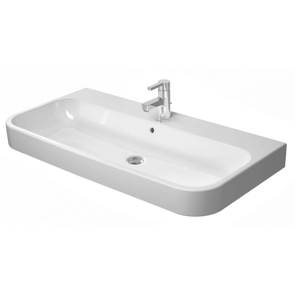 Duravit Happy D.2 39 3/8'' Rectangular Wall Mounted Sink in White with Single Faucet Hol
