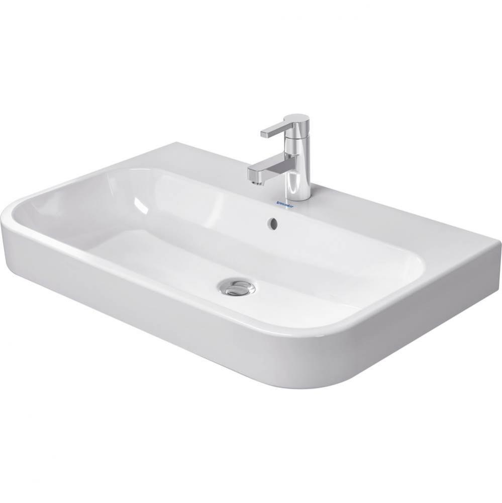 Duravit Happy D.2 31 1/2'' Rectangular Wall Mounted Sink in White with Single Faucet Hol