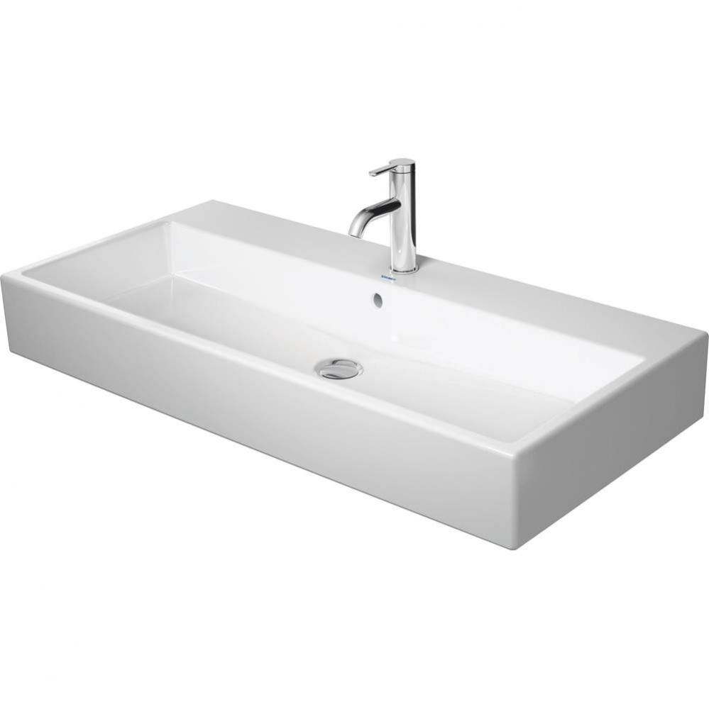 Duravit Vero 39 3/8'' Rectangular Wall Mounted Sink in White with Single Faucet Hole and
