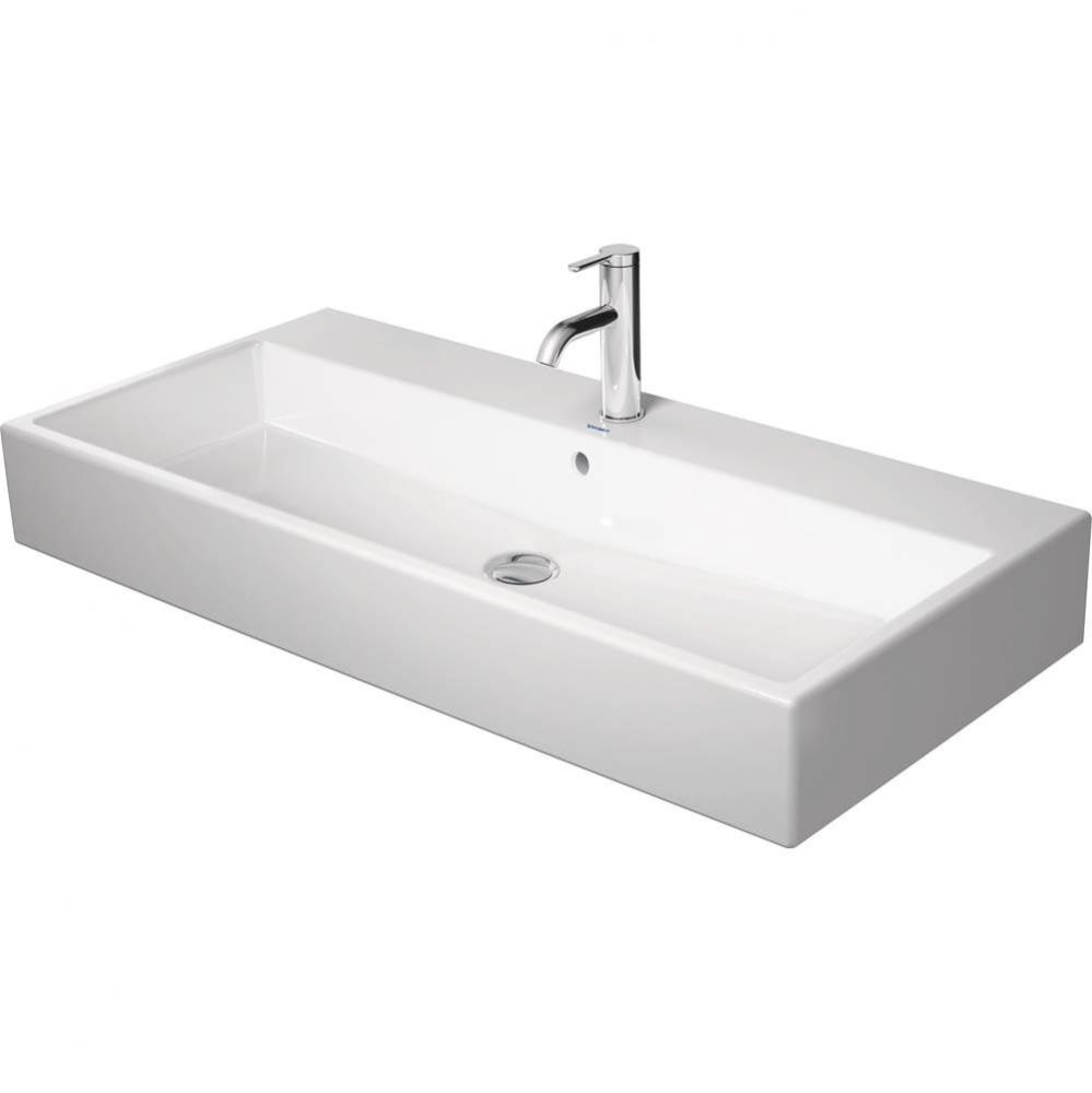 Duravit Vero 39 3/8'' Rectangular Wall Mounted Sink in White with Overflow