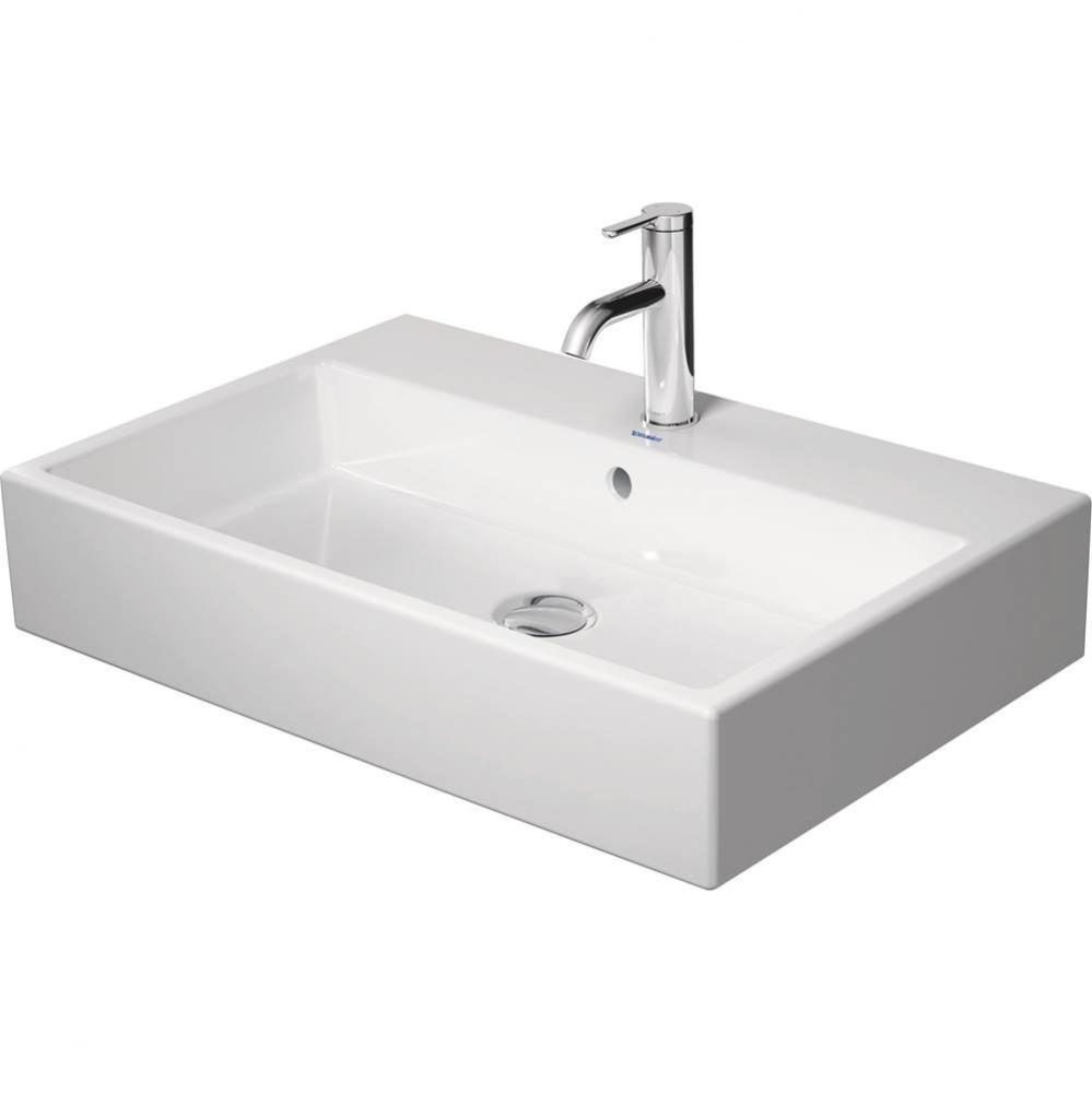 Duravit Vero 27 1/2'' Rectangular Wall Mounted Sink in White with Single Faucet Hole and
