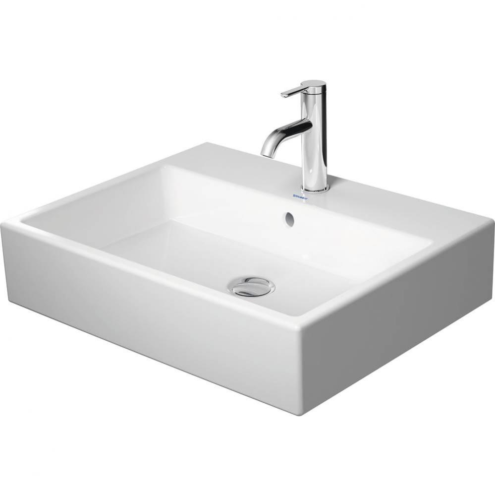 Duravit Vero 23 5/8'' Rectangular Vessel Sink in White with Single Faucet Hole and with