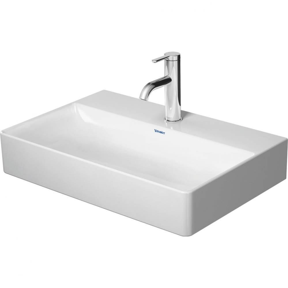 Duravit DuraSquare 23 5/8'' Rectangular Wall Mounted Sink in White with Widespread Fauce