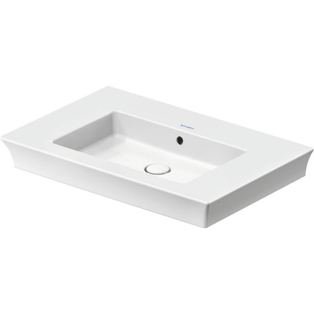 Duravit White Tulip 29 1/2'' Rectangular Wall Mounted Sink in White with Overflow
