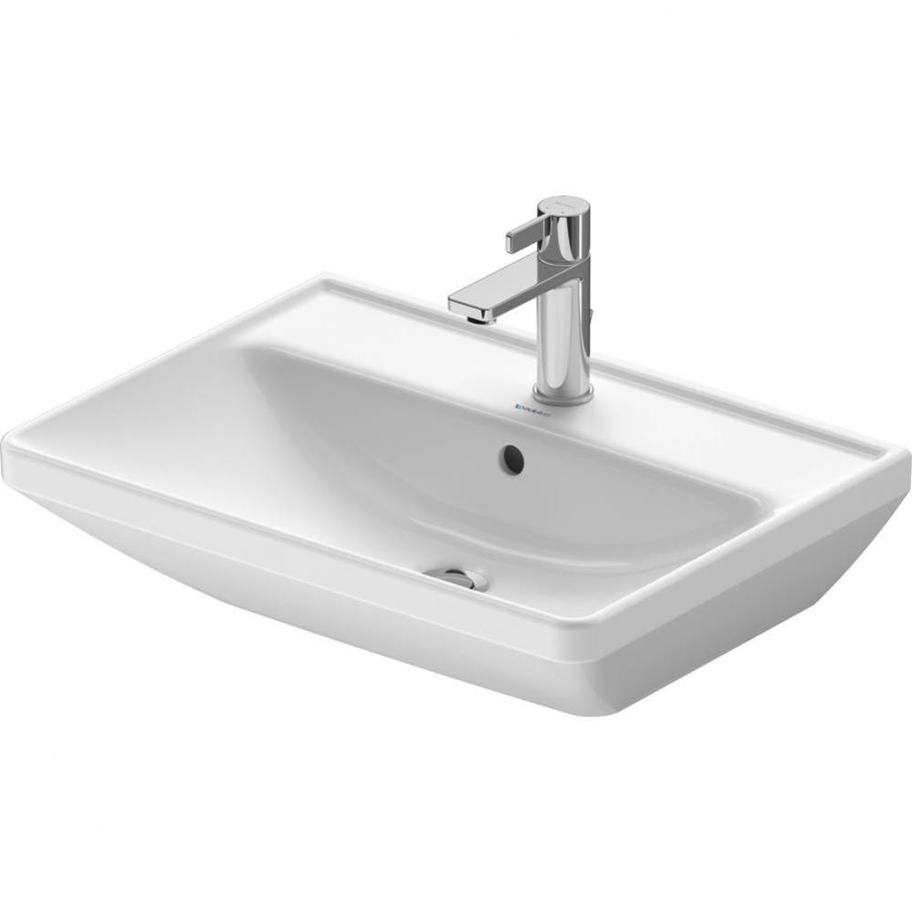Duravit D-Neo 23 5/8'' Rectangular Wall Mounted Sink in White with Single Faucet Hole an
