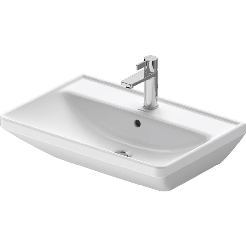 Duravit D-Neo 25 5/8'' Rectangular Wall Mounted Sink in White with Single Faucet Hole an