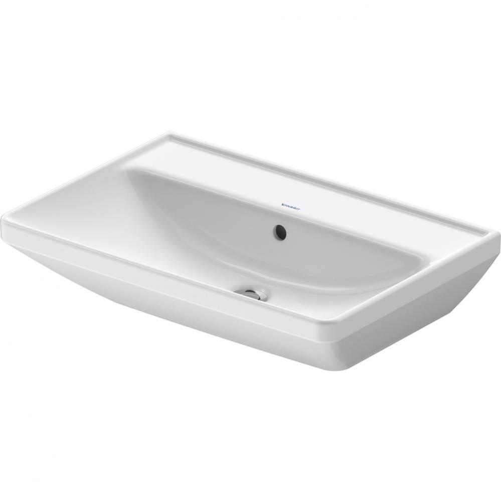 Duravit D-Neo 25 5/8'' Rectangular Wall Mounted Sink in White with Overflow