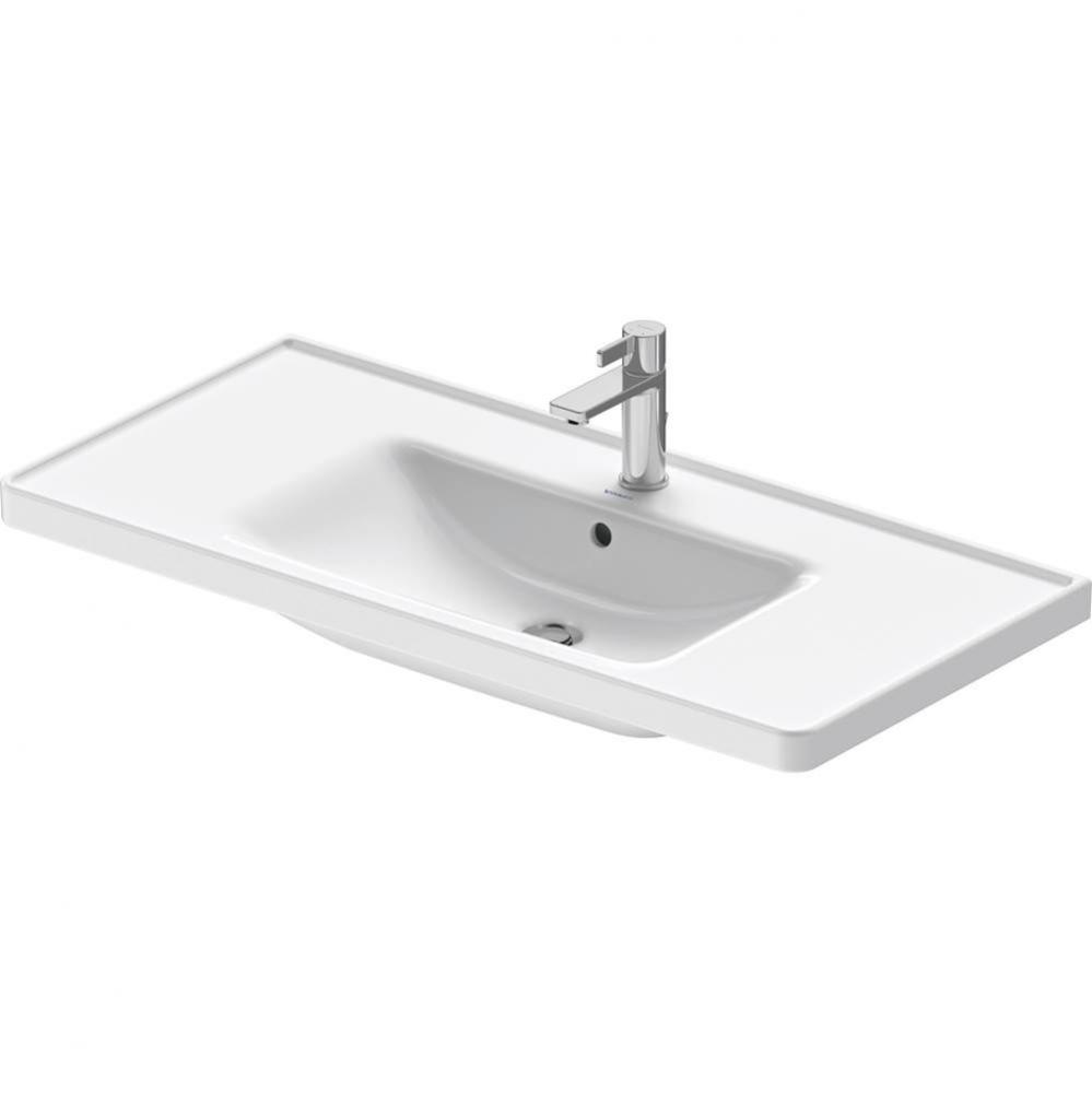 Duravit D-Neo 39 5/8'' Rectangular Wall Mounted Sink in White with Single Faucet Hole an