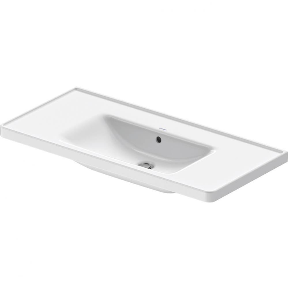 Duravit D-Neo 39 5/8'' Rectangular Wall Mounted Sink in White with Overflow
