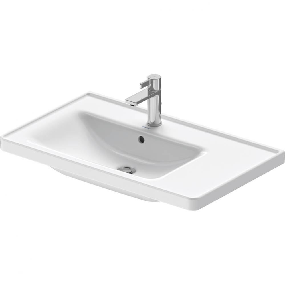 Duravit D-Neo 30 1/2'' Rectangular Wall Mounted Sink in White with Single Faucet Hole an