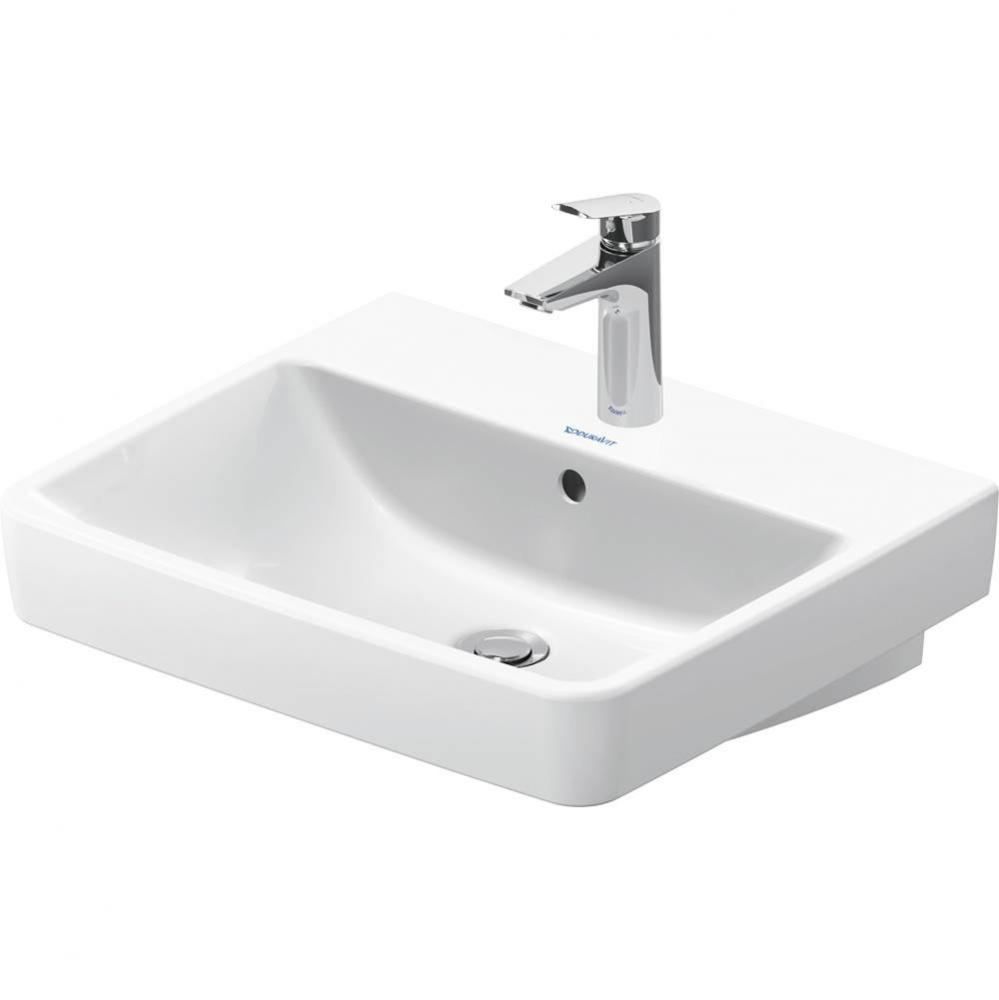 Duravit No.1 21 5/8'' Rectangular Wall Mounted Sink in White with Single Faucet Hole and