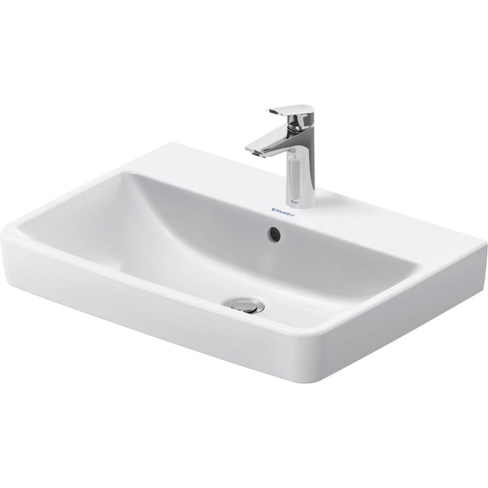 Duravit No.1 25 5/8'' Rectangular Wall Mounted Sink in White with Single Faucet Hole and