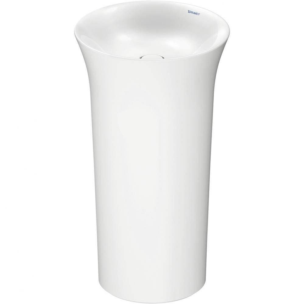 Duravit White Tulip19 5/8'' Pedestal Sink in White with Rear Outlet